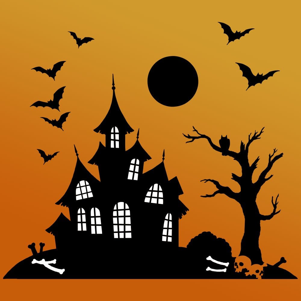 halloween-stencils-design-haunted-house-black-craft