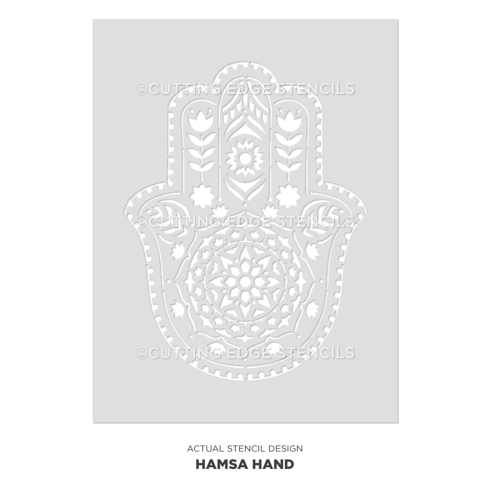 Hamsa Hand Mandala Stencil Mandala Decal Actual