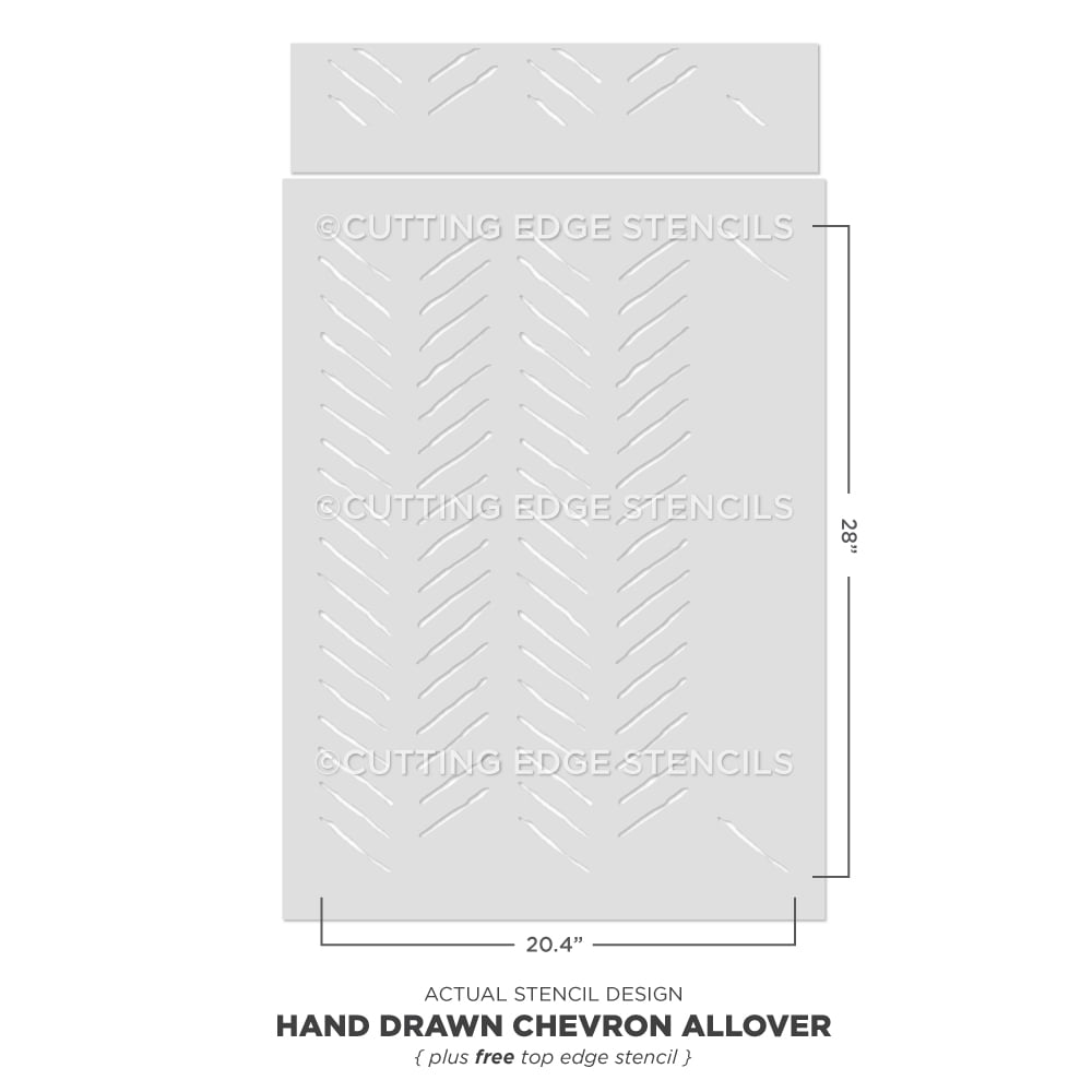 Handdrawn chevron stencil wallpaper wall stencils