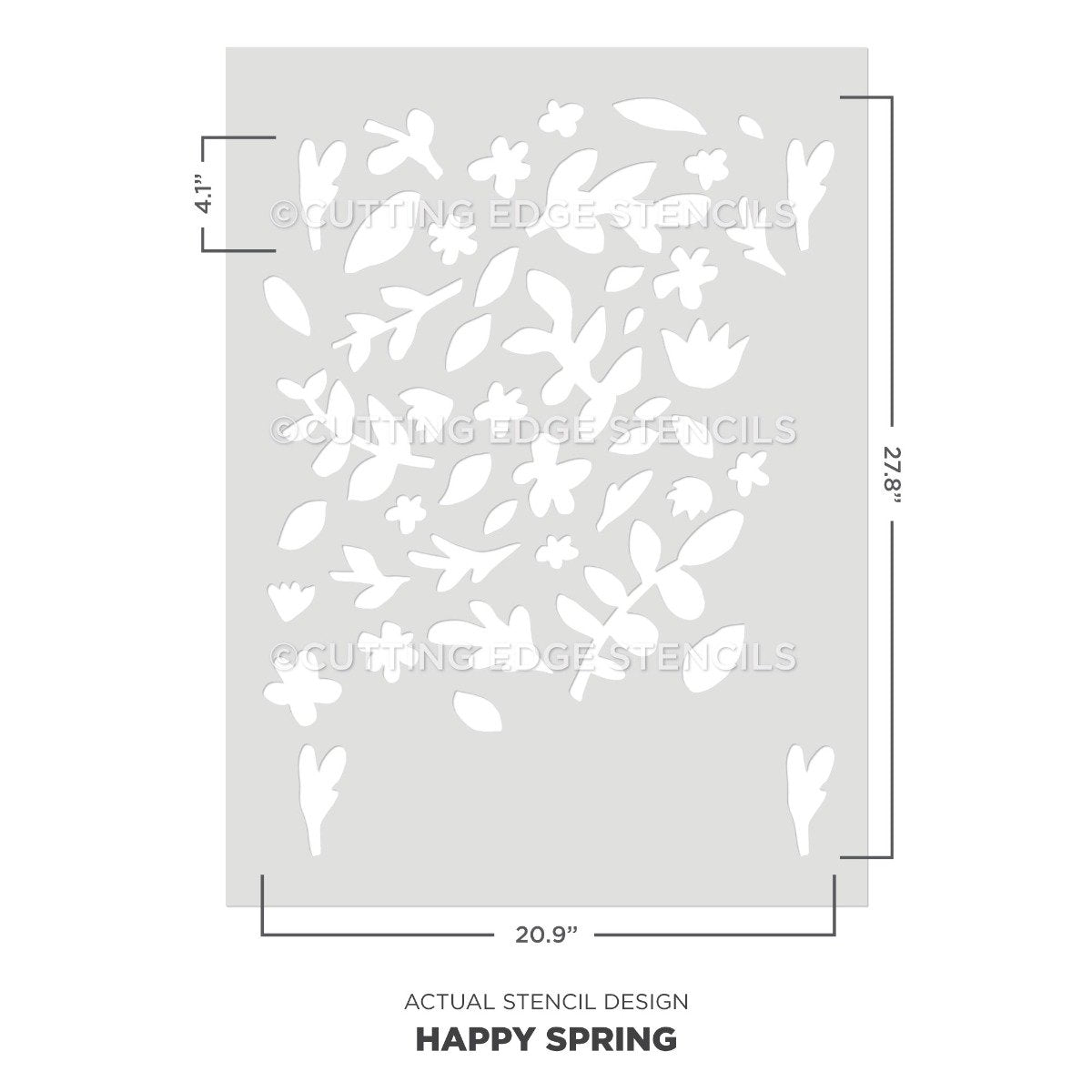 actual stencil image happy spring wall stencil for painting walls