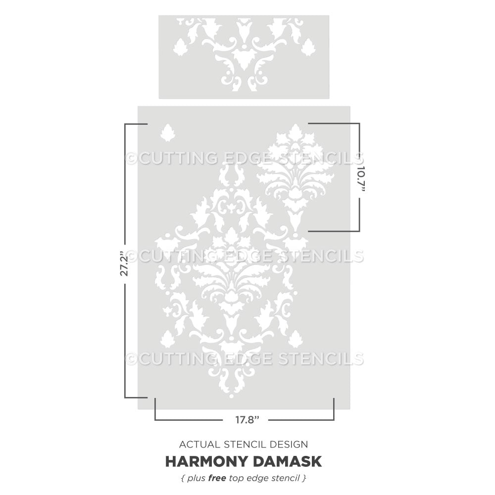 harmony damask stencil for walls