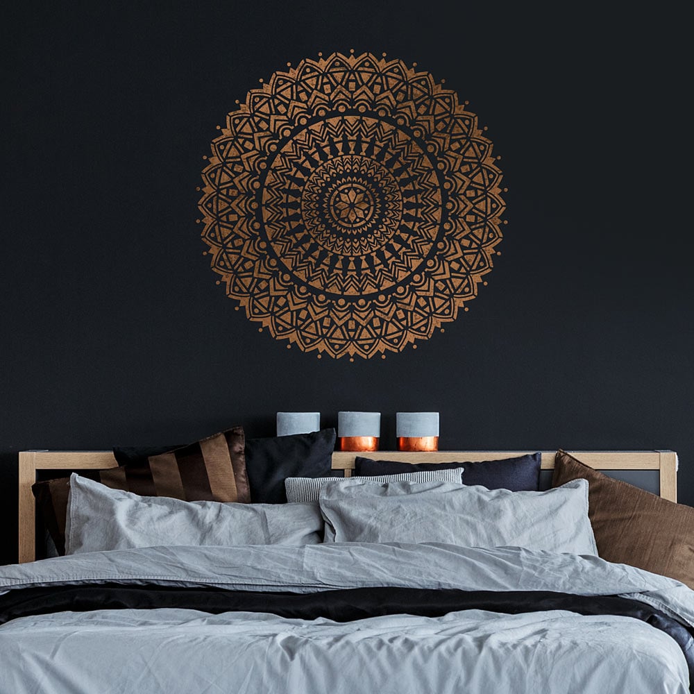 golden mandala stencil decal