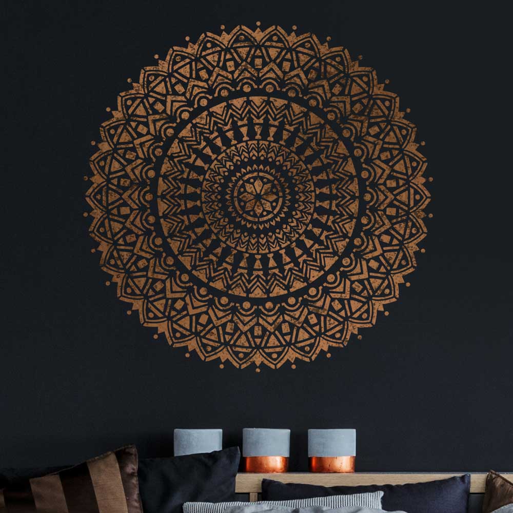 golden mandala stencil decal