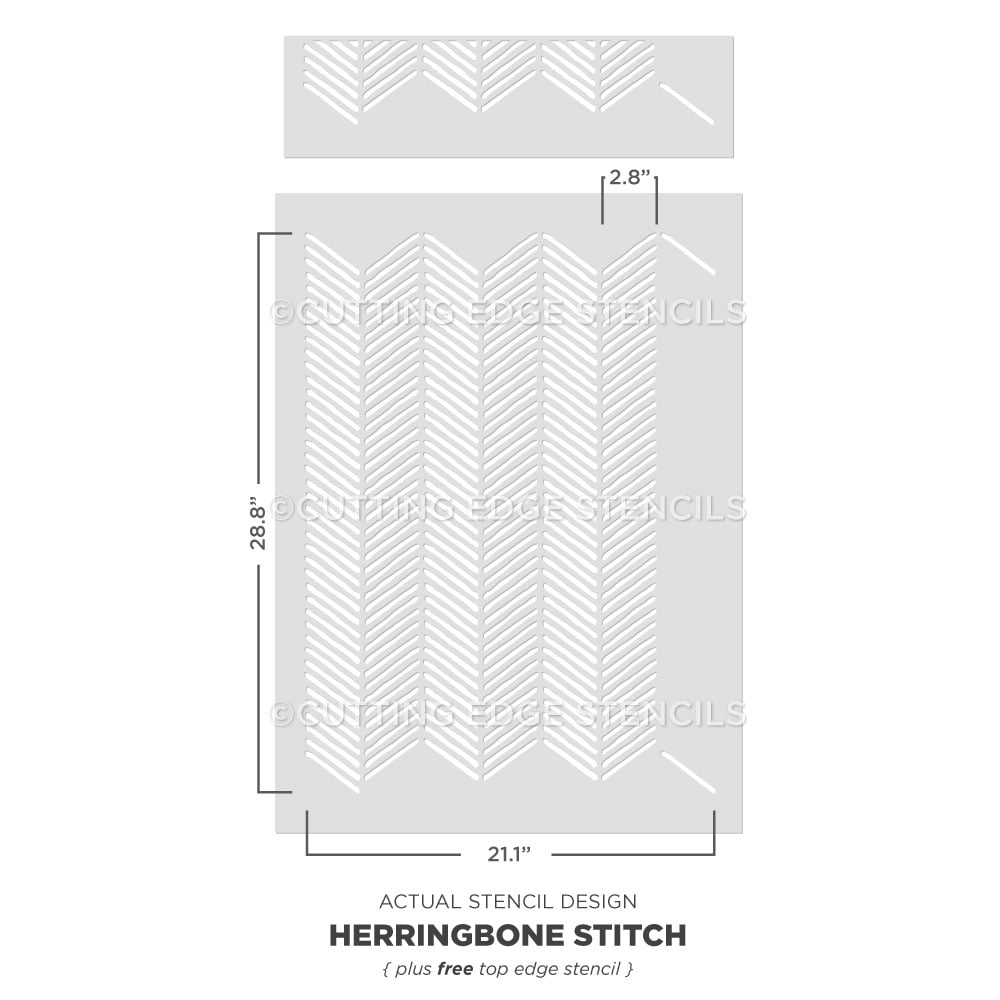 herringbone stitch wall pattern stencil