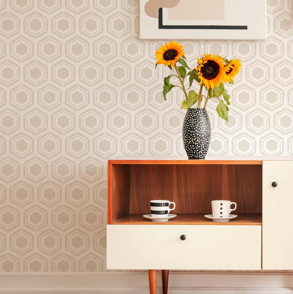 Hexagon Honeycomb Wall Stencil