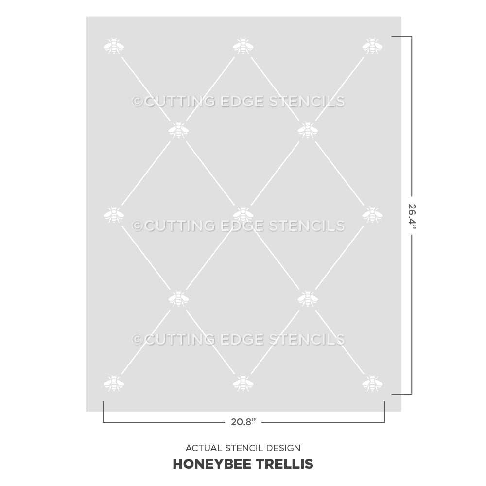 french honeybee trellis stencil