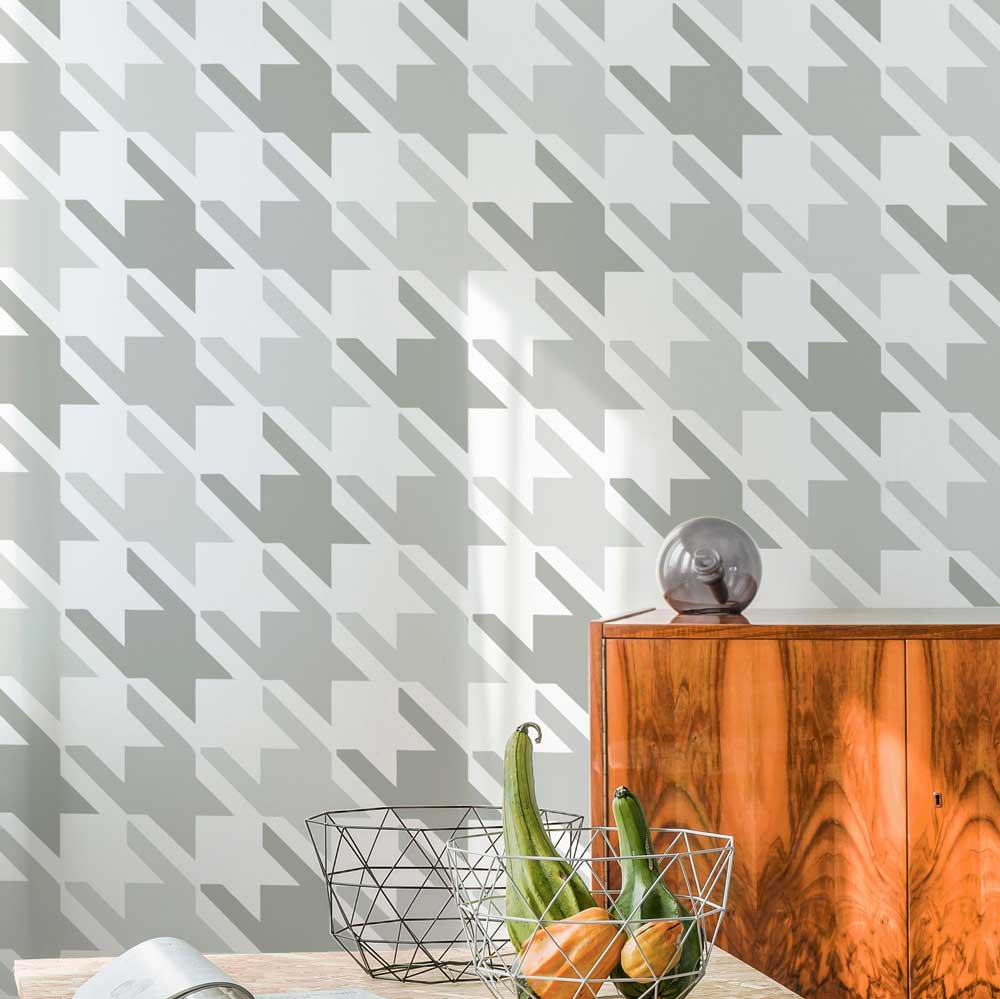 Houndstooth Stencil for Walls