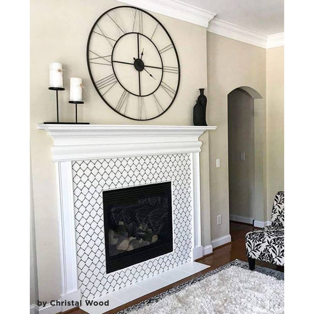 stenciled fireplace