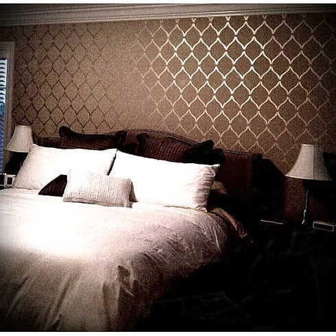 hourglass-stencil-Accent-wall-bedroom