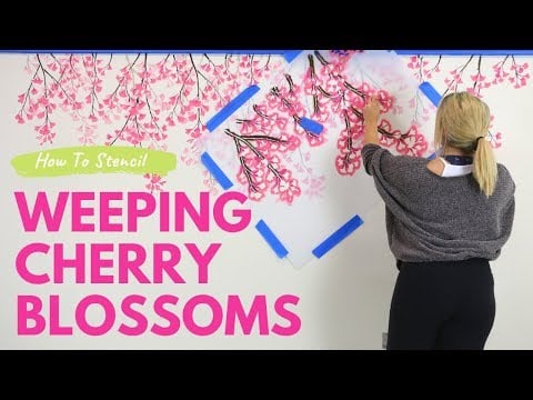 Weeping Cherry Wall Stencil