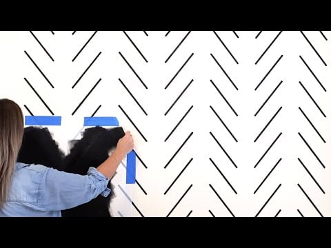 Ella Herringbone Geometric Wall Stencil