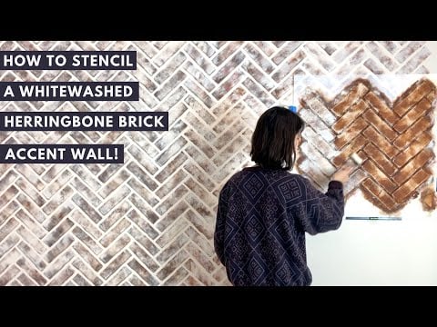 Herringbone Brick Allover Stencil