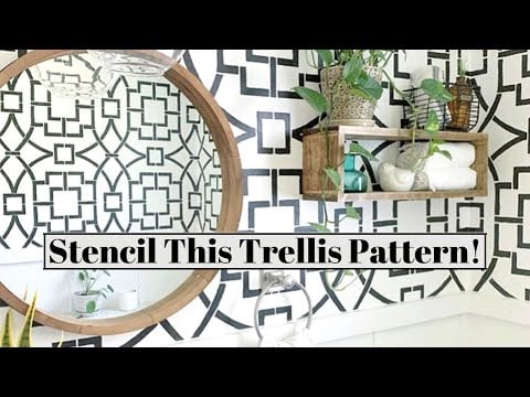 Tea House Trellis Wall Stencil