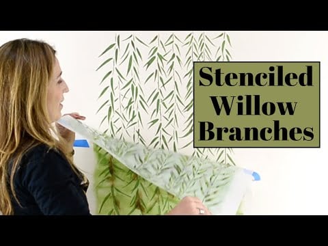 Weeping Willow Branches Border Stencil