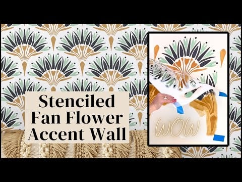 Fan Flower Wall Stencil