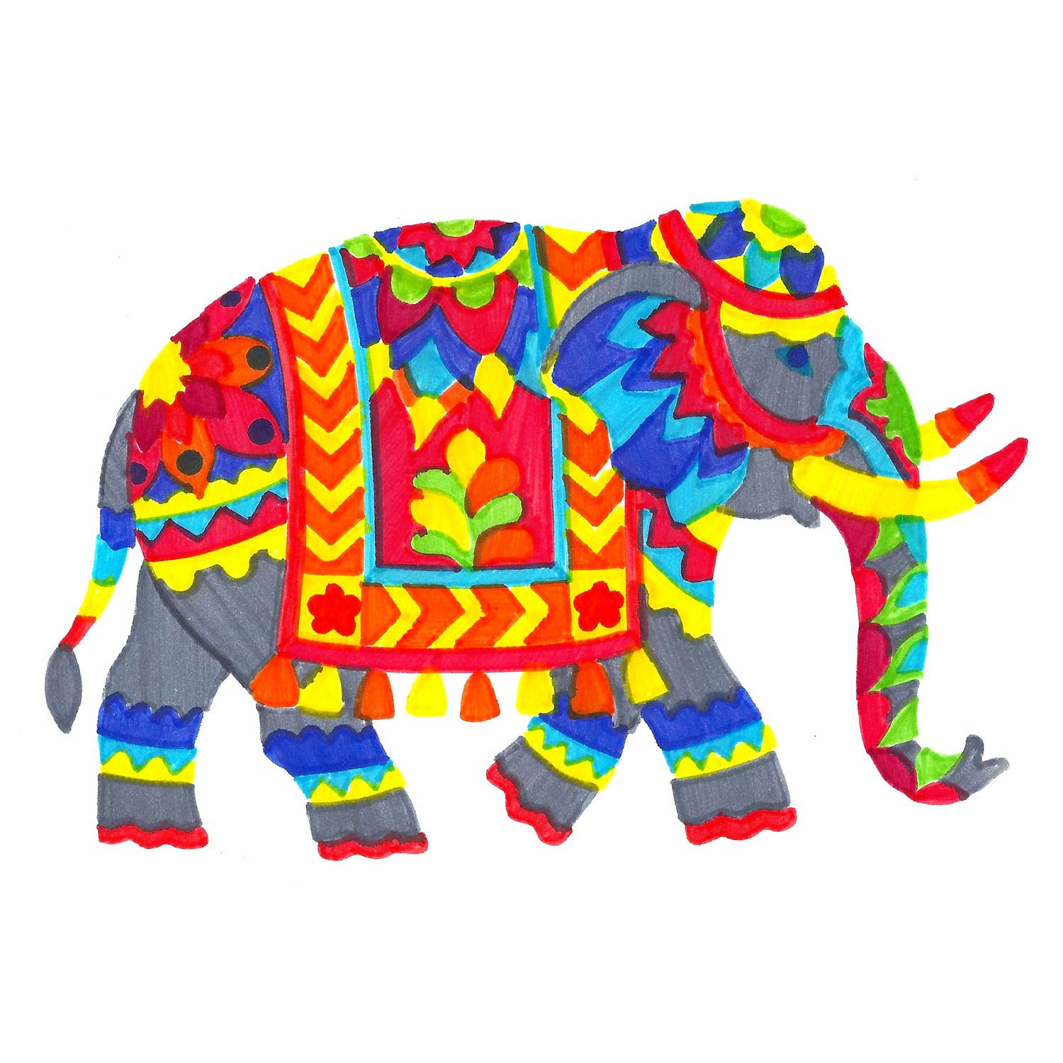 elephant colorfoldz stencil