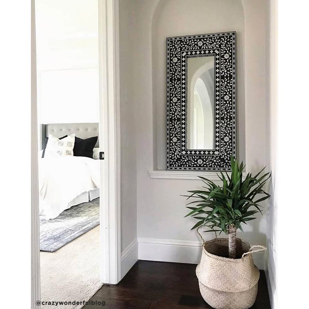 stenciled mirror