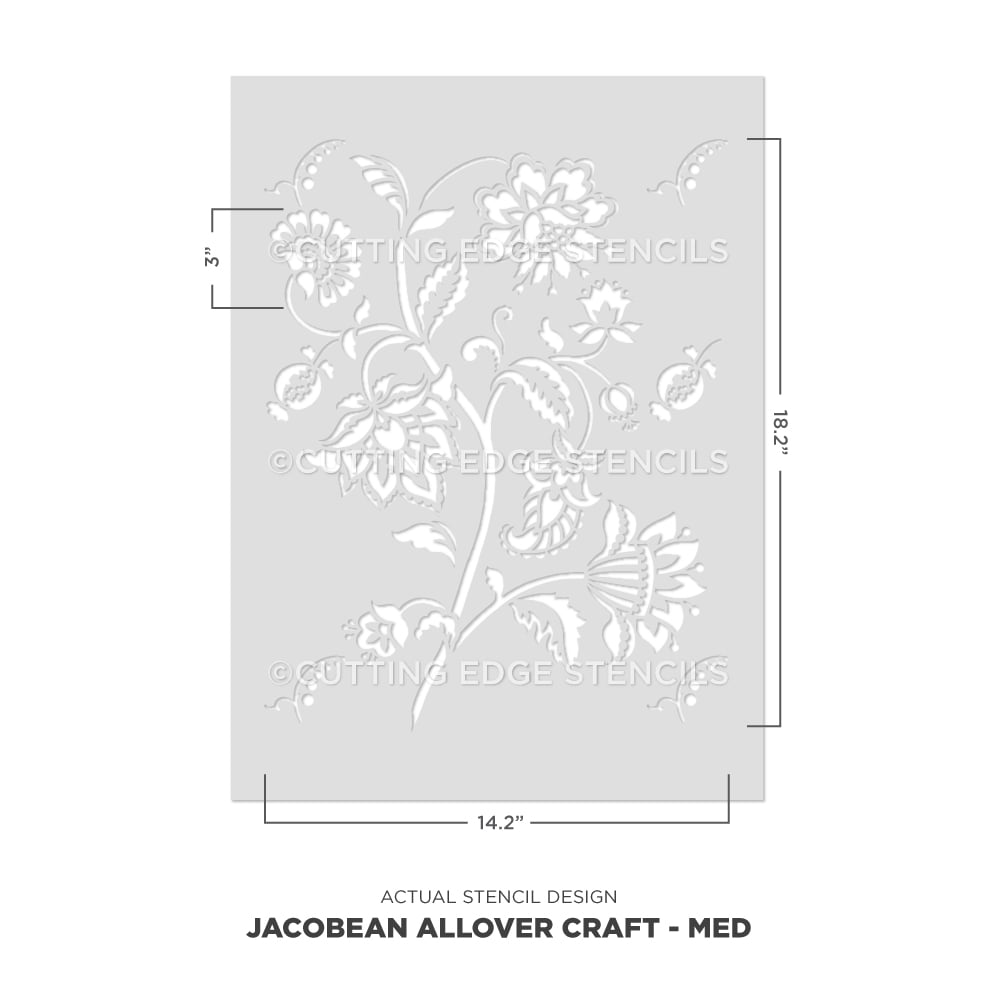 Jacobean Crafts Allover Stencil Floral Craft Pattern Stenciling Stenciled Art