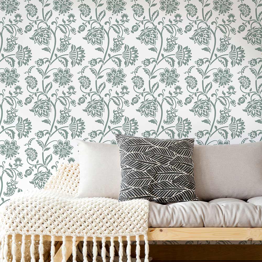 Jacobean Stencil Floral Pattern Paint Stenciling