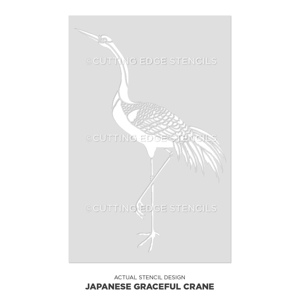 crane stencil bird design