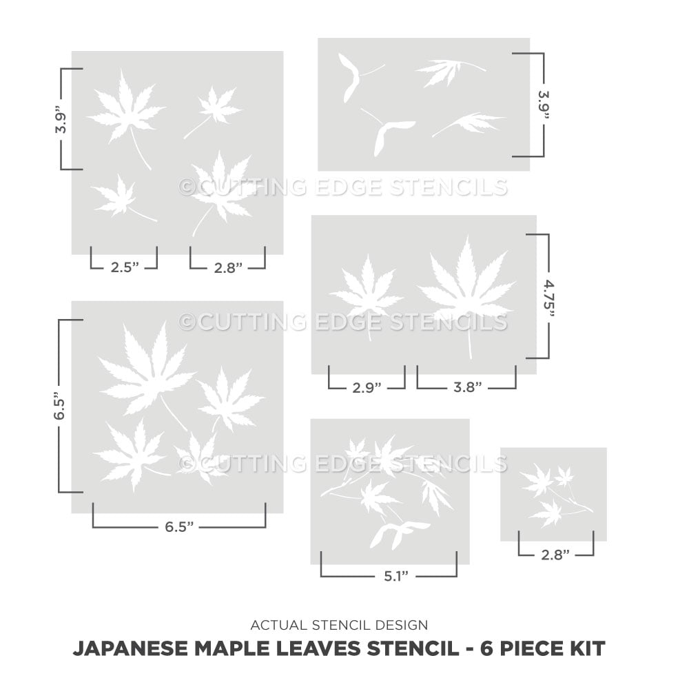 japanese maple leaves stencil kit