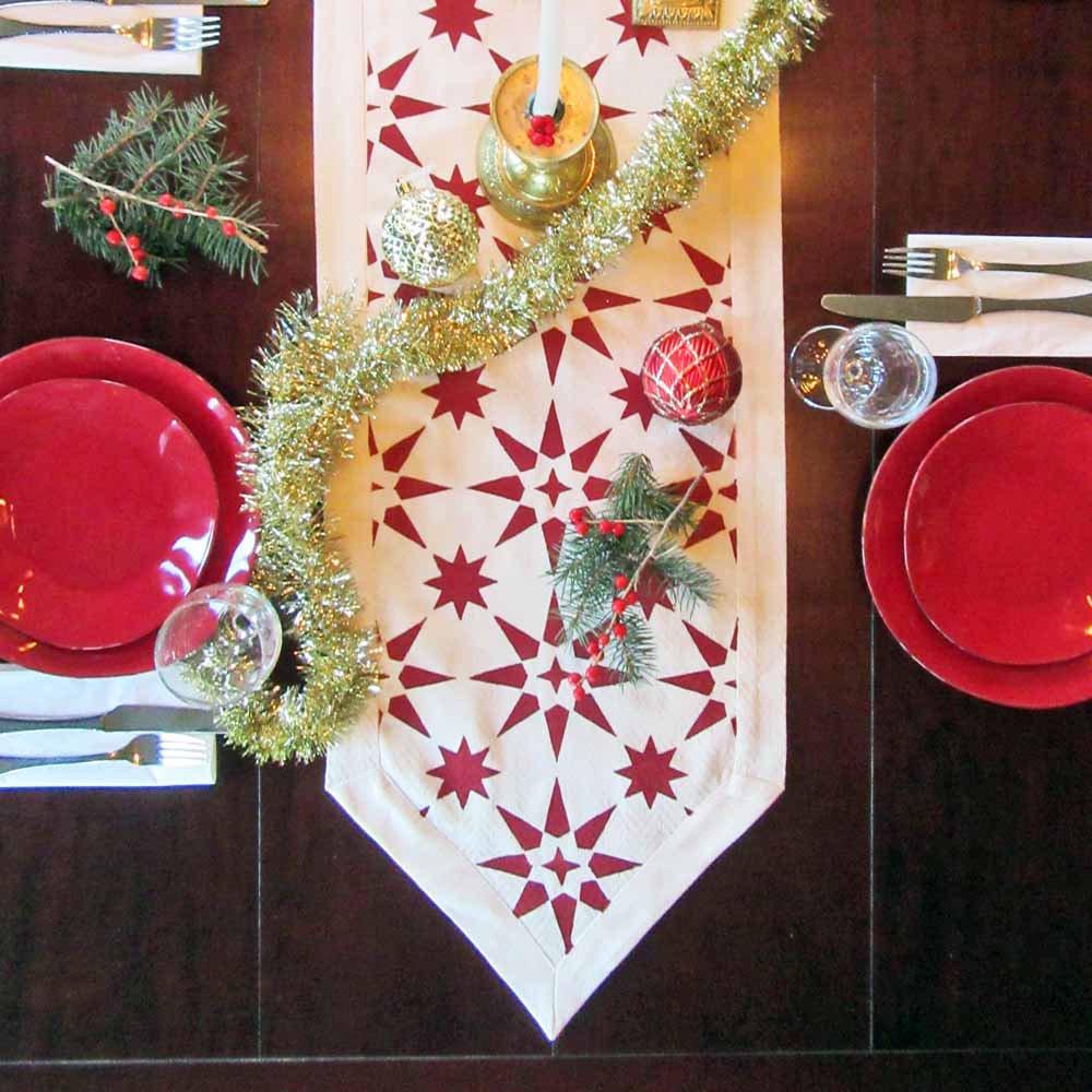 red jewel table runner