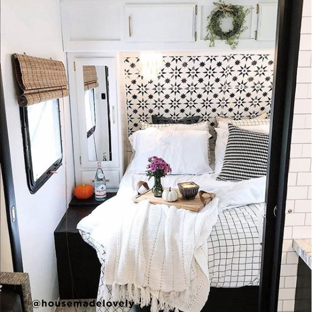 stenciled wall camper