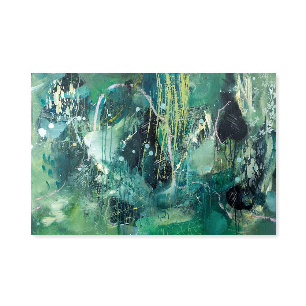 green abstract painting