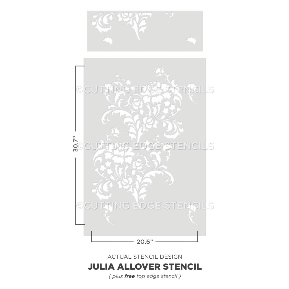 julia wall stencil flower design