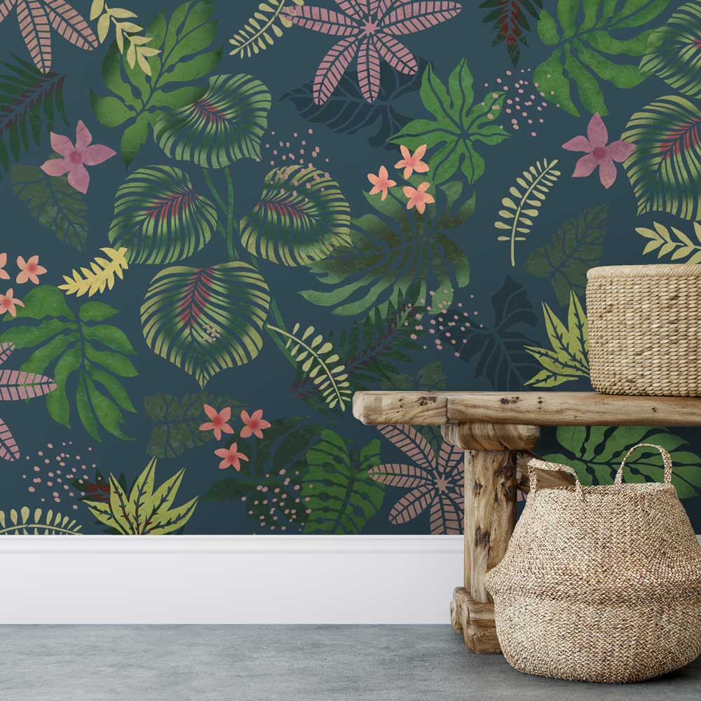 calathea tropical stencil