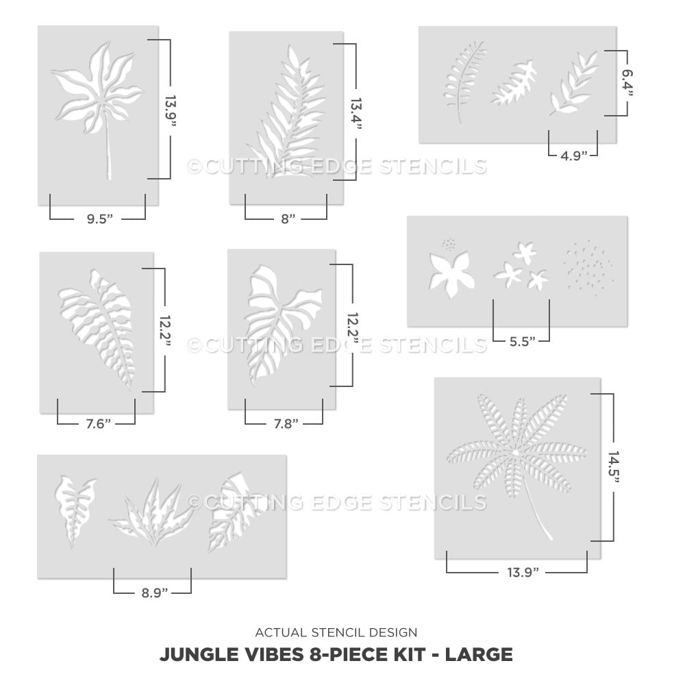 large jungle vibes kit actual stencil image