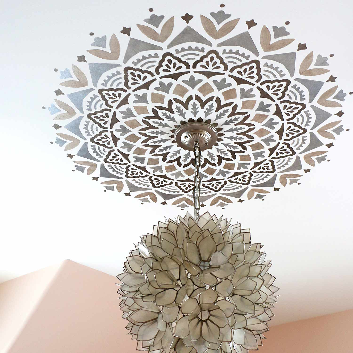 ceiling stencil mandala