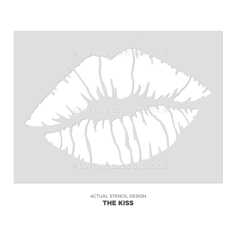 the kiss wall art stencil actual image