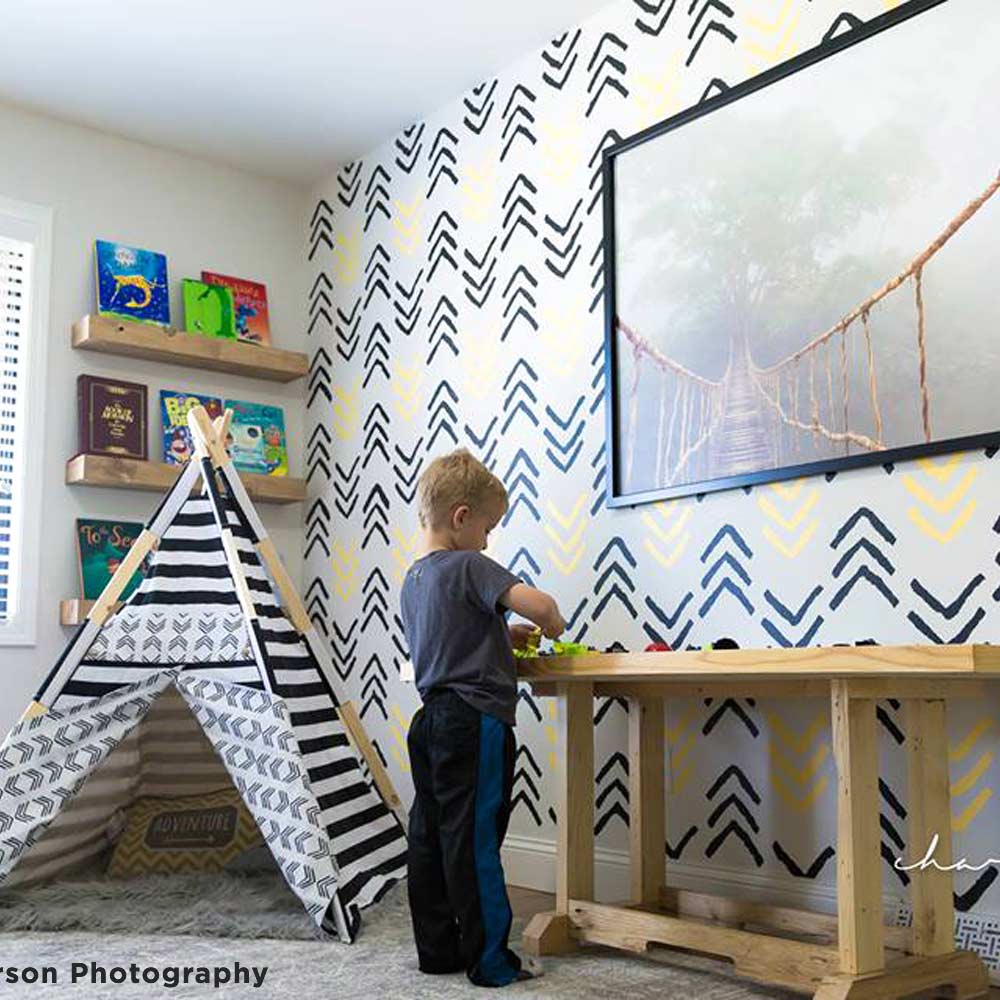 kuba stencil nursery walls