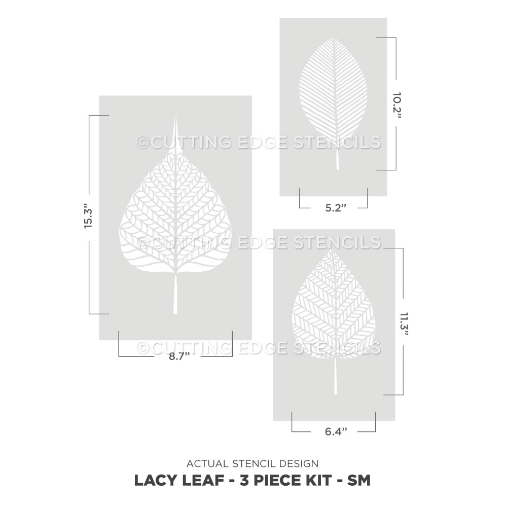 small lacy leaf wall stencil actual stencil kit image