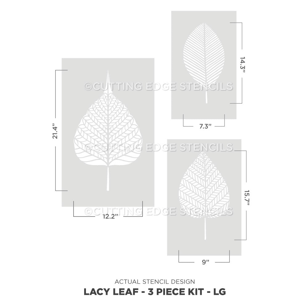 large lacy leaf wall stencil actual stencil kit image