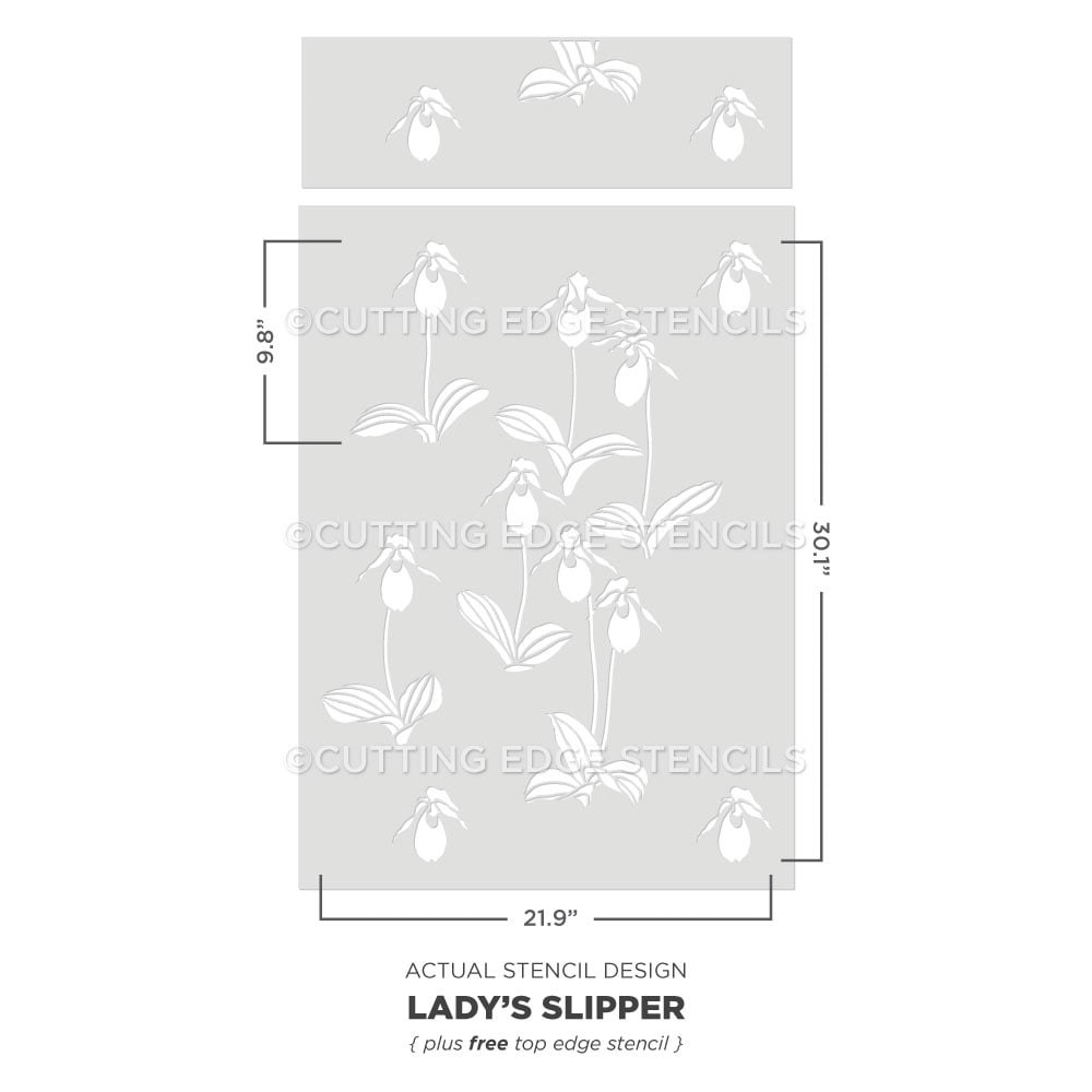 lady's slipper flower stencil design