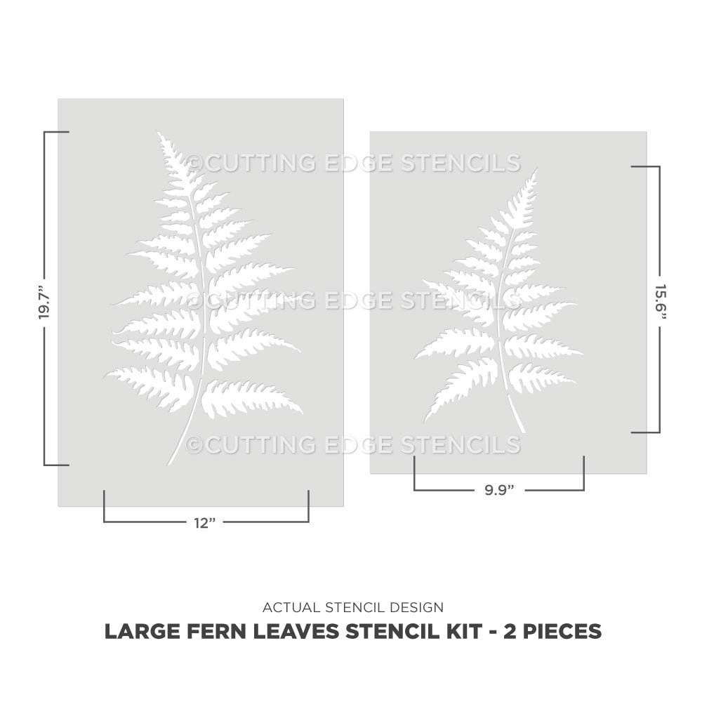 large fern leaves stencil