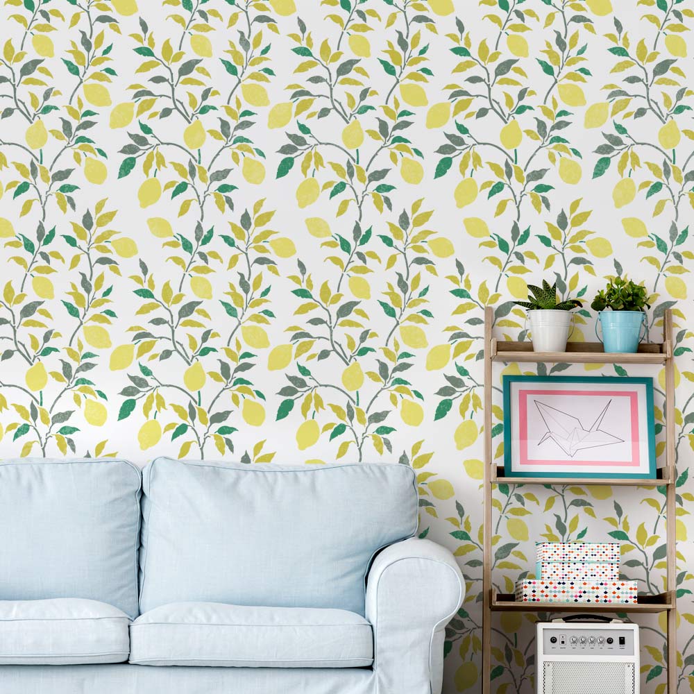 lemon wallpaper stencil