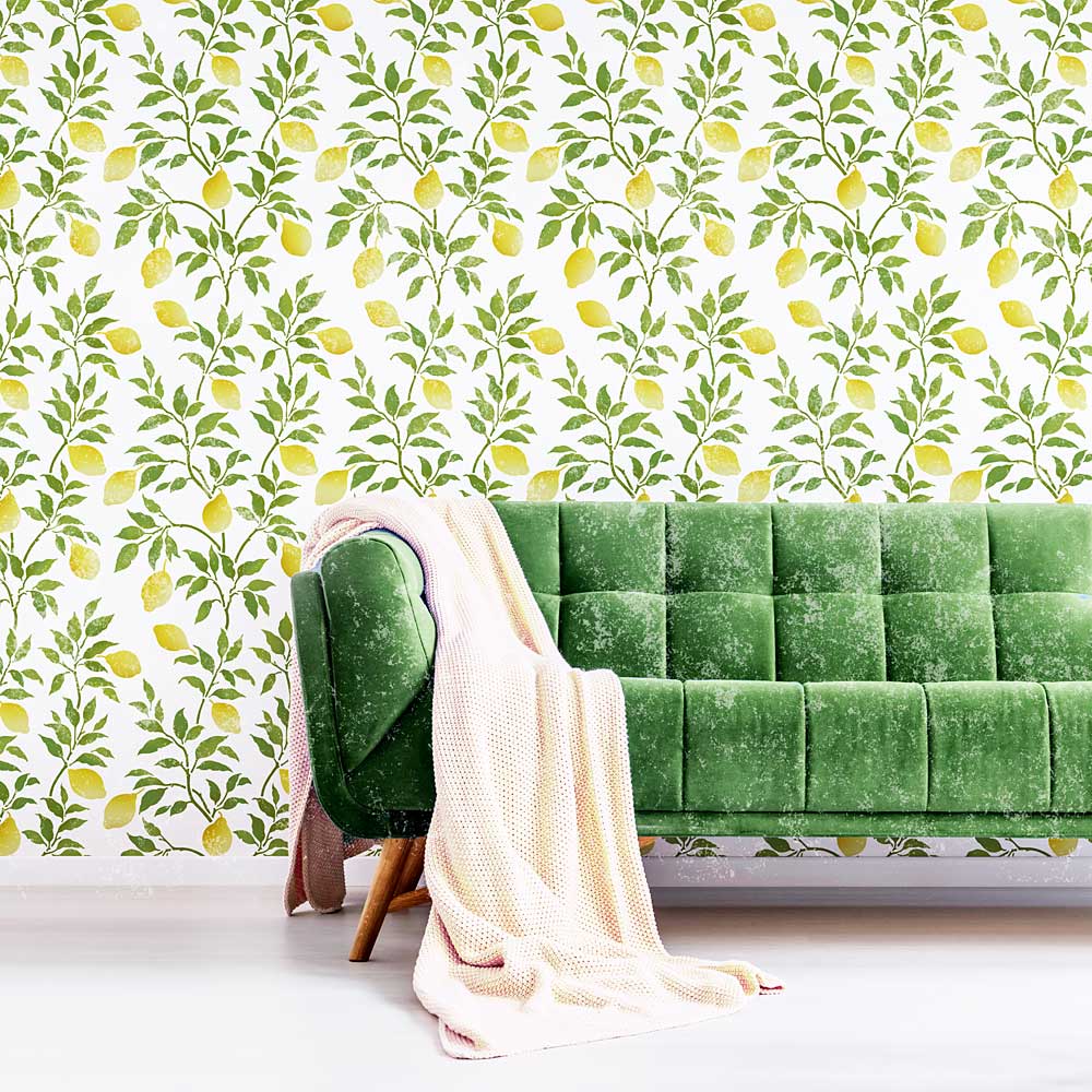 lemons wallpaper stencils