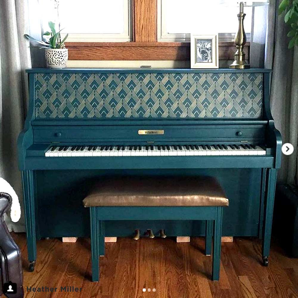 stenciled piano