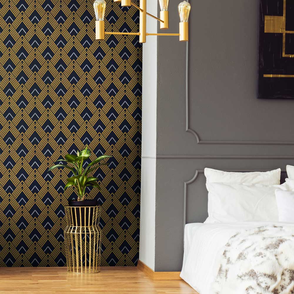 lexington metallic wall stencil