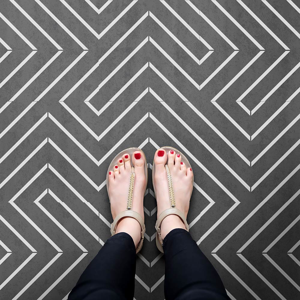 geometric tile stencil