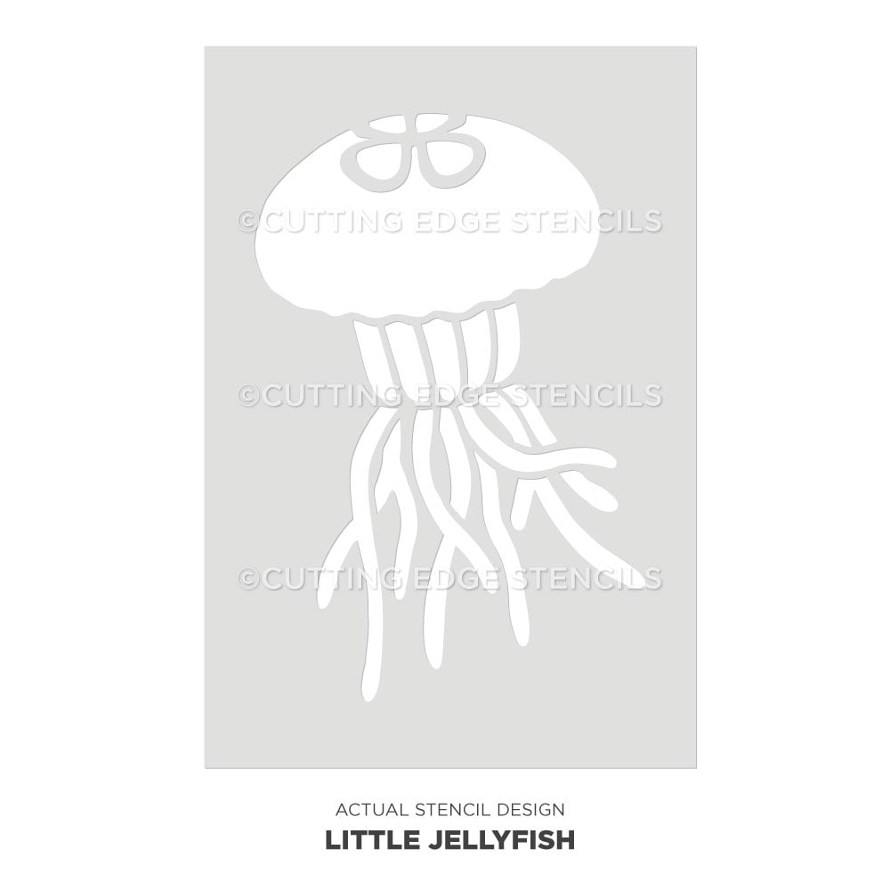 little jellyfish nautical wall art stencil