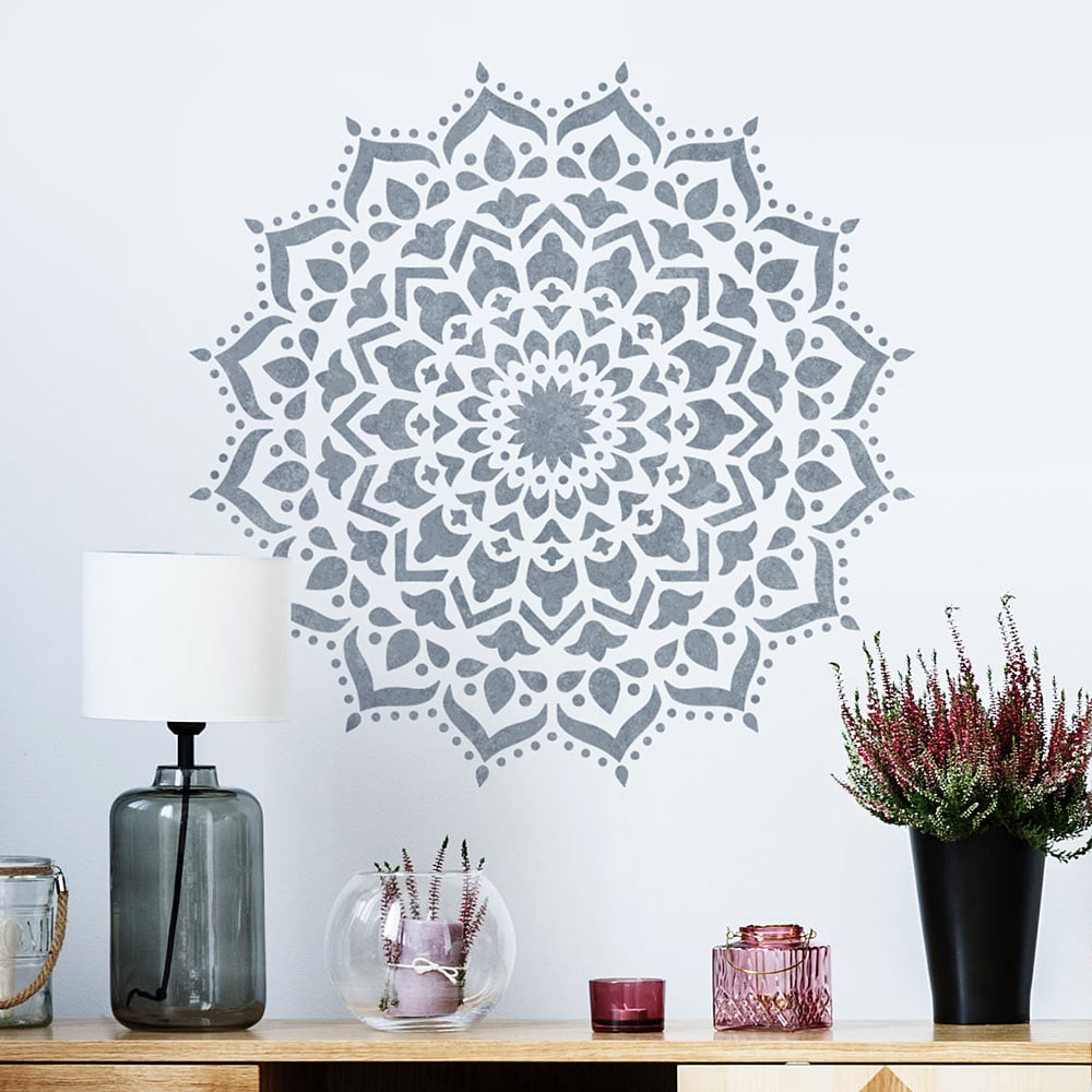 mandala stencil on wall