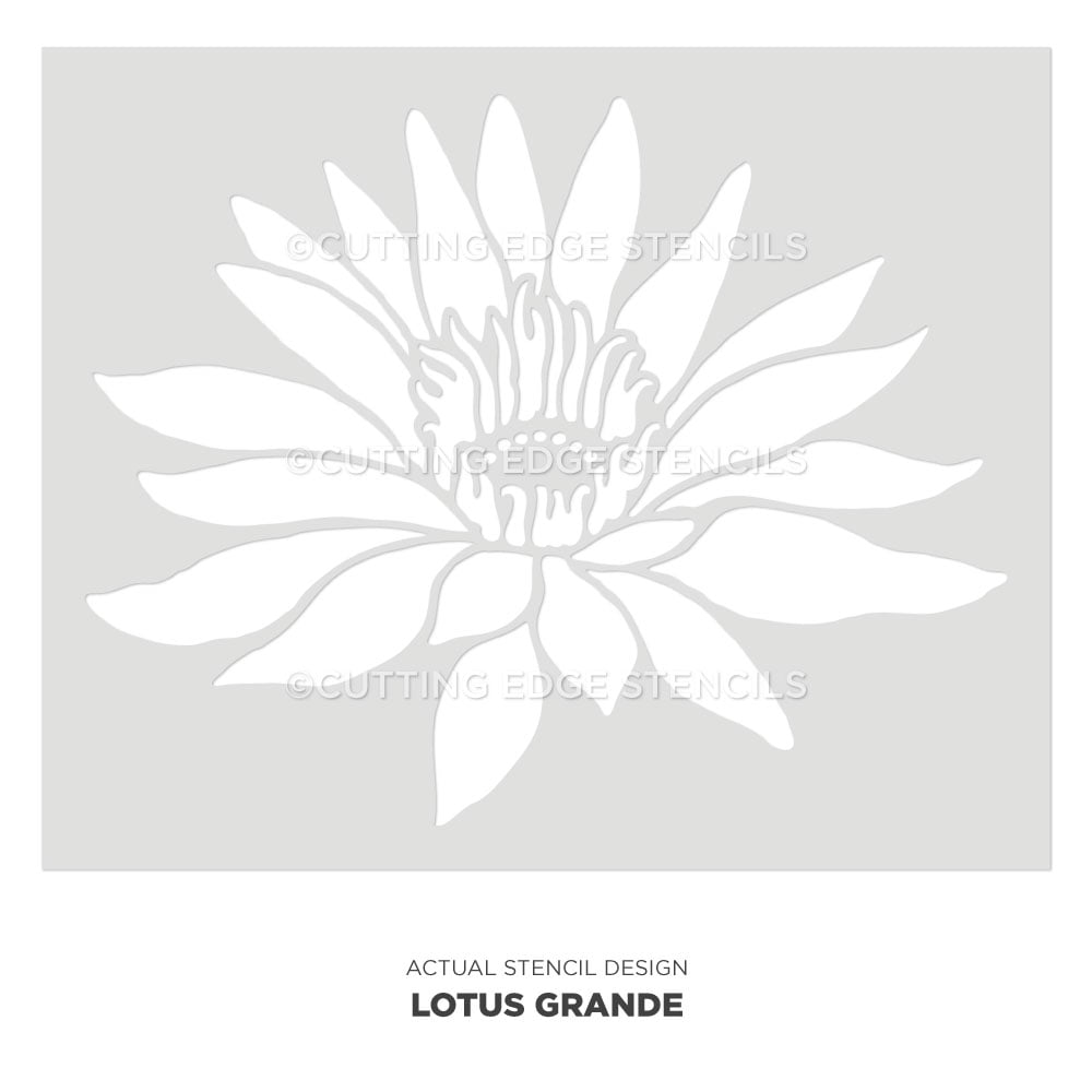 lotus grande wall stencil flower