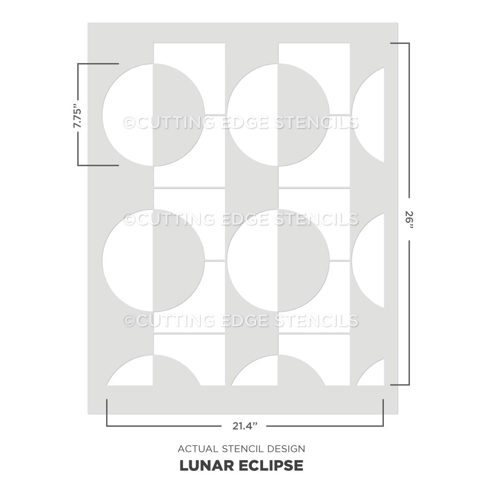 lunar eclipse wall stencil circular design actual stencil image