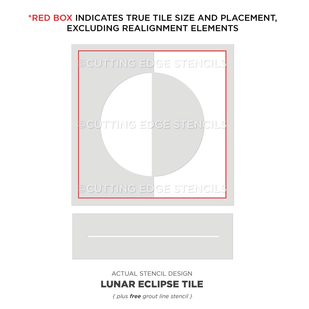 lunar eclipse tile stencil actual stencil circle design