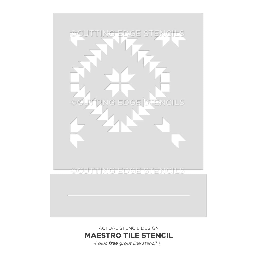 Maestro Tile Stencil Painted Stenciling Floor