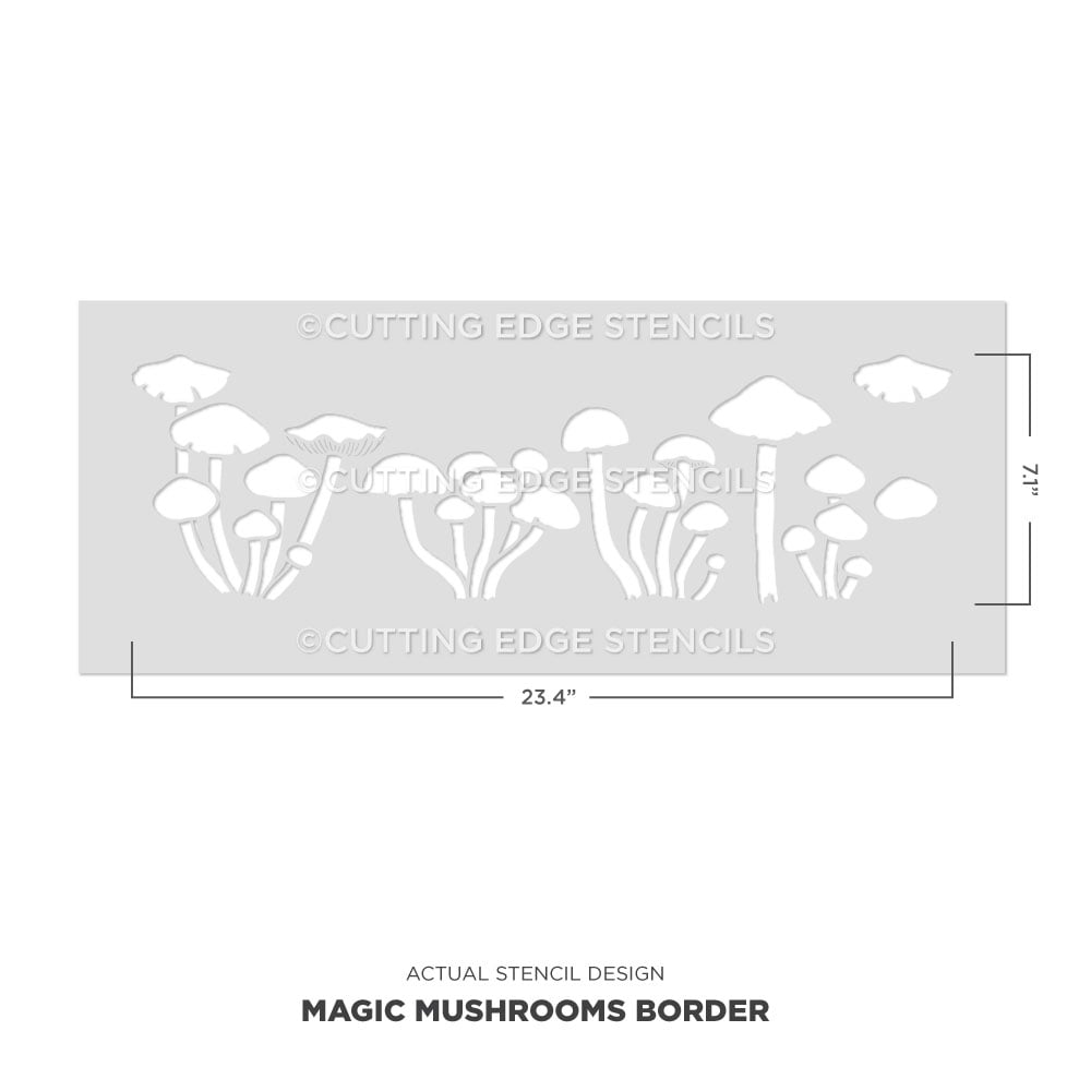 mushroom border wall stencil actual 